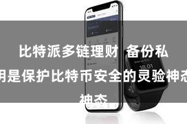 比特派多链理财  备份私钥是保护比特币安全的灵验神态