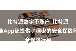 比特派数字币账户  比特派跨链App还提供了稠密的安全保险行径
